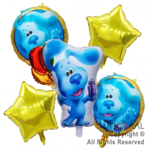 SET DE GLOBOS METALIZADO BLUE 5 UNIDADES X 1